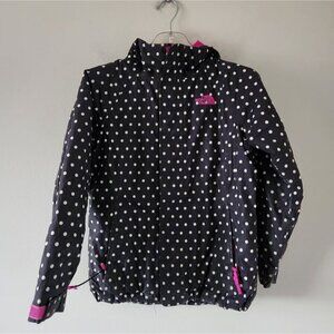 THE NORTH FACE | Polka dot ski jacket windbreaker black pink girls sz 10 12